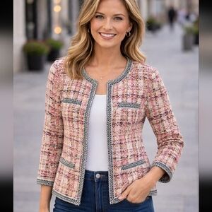 SOLD St John Collection Santana Knit Blazer Tweed Jacket 14